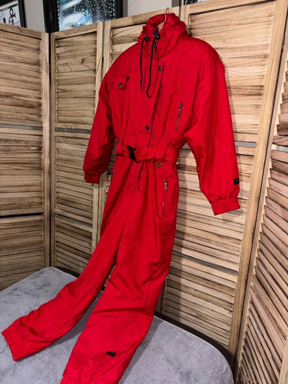 Vintage Jupa Sports Red One-Piece Ski Suit Belted Coveralls | Size 8